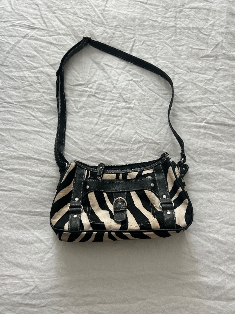 Vintage 90s Zebra Print Shoulder Bag